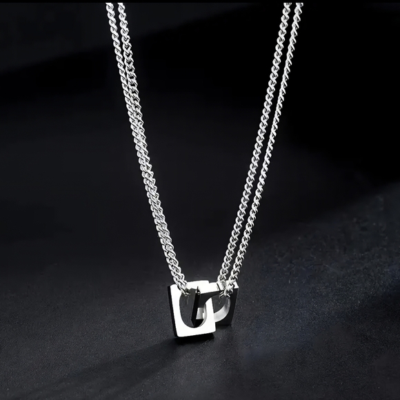 Other - New Stainless Steel Double Square Chain Necklace